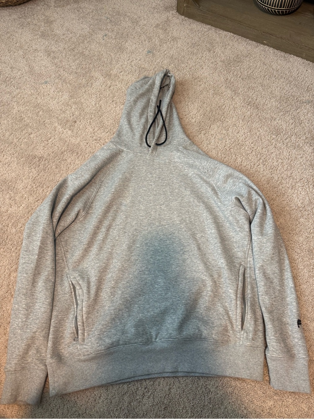 Fabletics Heather Gray Hoodie with Black Drawcords